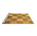 Sideview of Machine Washable Checkered Brown Modern Rug, wshabs329brn