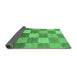 Sideview of Checkered Emerald Green Modern Rug, abs329emgrn