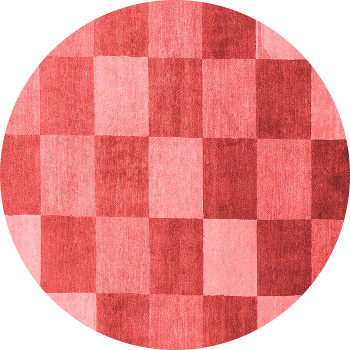 Machine Washable Checkered Red Modern Rug, wshabs329red