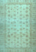 Machine Washable Oriental Light Blue Traditional Rug, wshabs32lblu