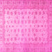 Square Oriental Pink Traditional Rug, abs32pnk