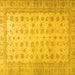 Square Machine Washable Oriental Yellow Traditional Rug, wshabs32yw