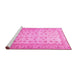 Sideview of Machine Washable Oriental Pink Traditional Rug, wshabs32pnk