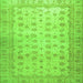 Square Oriental Green Traditional Rug, abs32grn