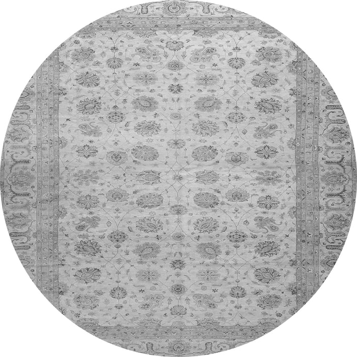 Round Oriental Gray Traditional Rug, abs32gry