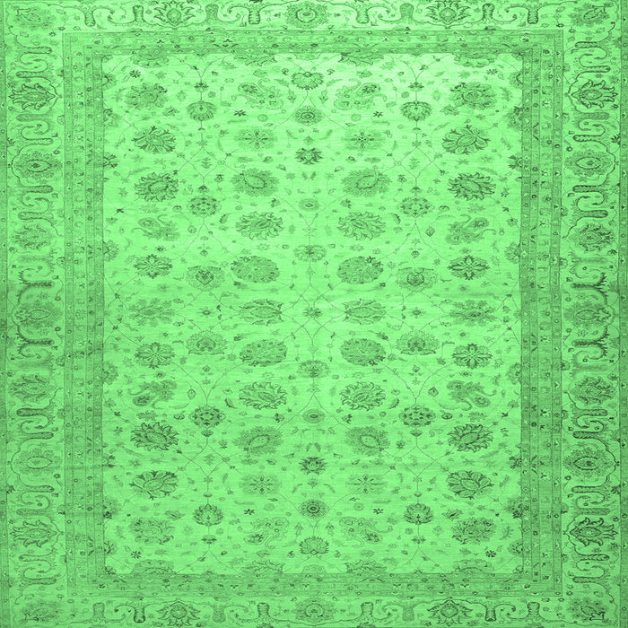 Square Oriental Emerald Green Traditional Rug, abs32emgrn