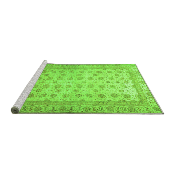 Sideview of Machine Washable Oriental Green Traditional Area Rugs, wshabs32grn
