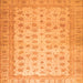 Square Machine Washable Oriental Orange Traditional Area Rugs, wshabs32org