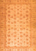 Machine Washable Oriental Orange Traditional Area Rugs, wshabs32org