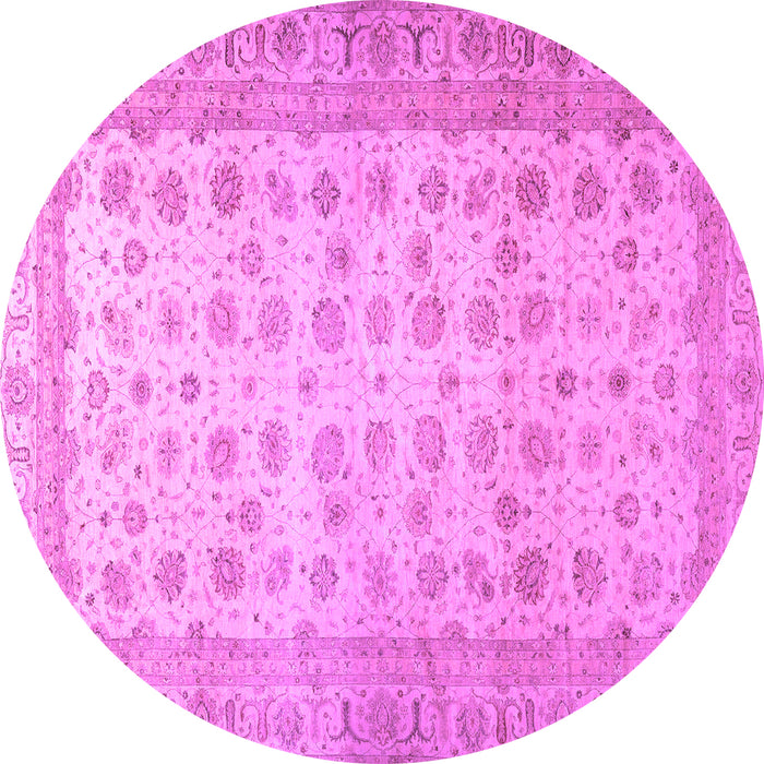 Round Machine Washable Oriental Purple Traditional Area Rugs, wshabs32pur