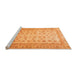 Sideview of Machine Washable Oriental Orange Traditional Area Rugs, wshabs32org