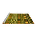 Sideview of Machine Washable Abstract Yellow Modern Rug, wshabs3300yw