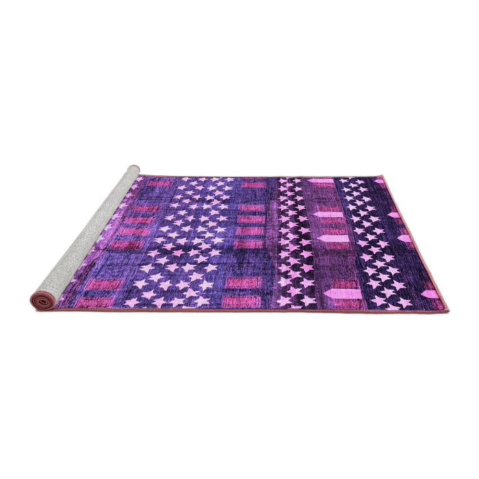 Sideview of Machine Washable Abstract Purple Modern Area Rugs, wshabs3300pur