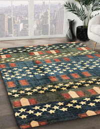 Abstract Taupe Brown Modern Rug, abs3300