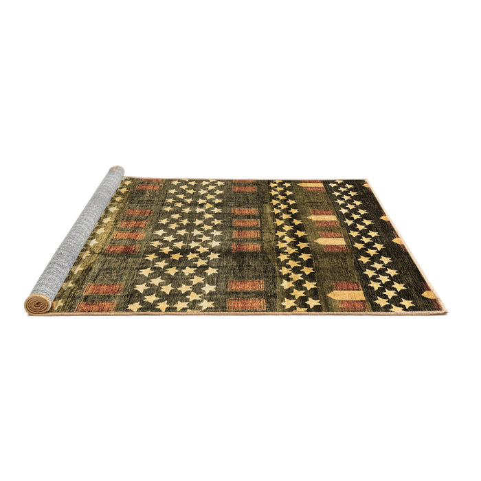 Sideview of Machine Washable Abstract Brown Modern Rug, wshabs3300brn