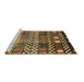 Sideview of Machine Washable Abstract Brown Modern Rug, wshabs3300brn