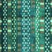 Square Machine Washable Abstract Turquoise Modern Area Rugs, wshabs3300turq