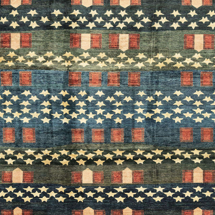 Square Abstract Taupe Brown Modern Rug, abs3300