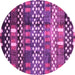 Round Abstract Pink Modern Rug, abs3300pnk