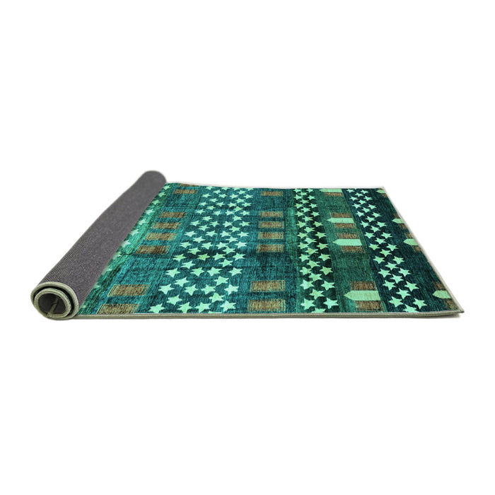 Sideview of Abstract Turquoise Modern Rug, abs3300turq