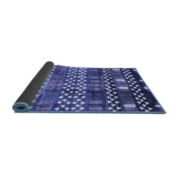 Sideview of Abstract Blue Modern Rug, abs3300blu