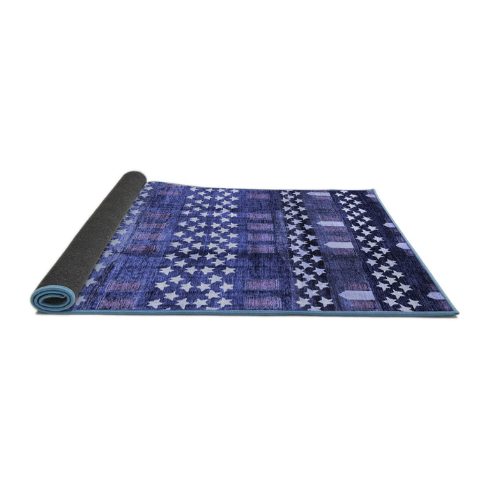 Sideview of Abstract Blue Modern Rug, abs3300blu