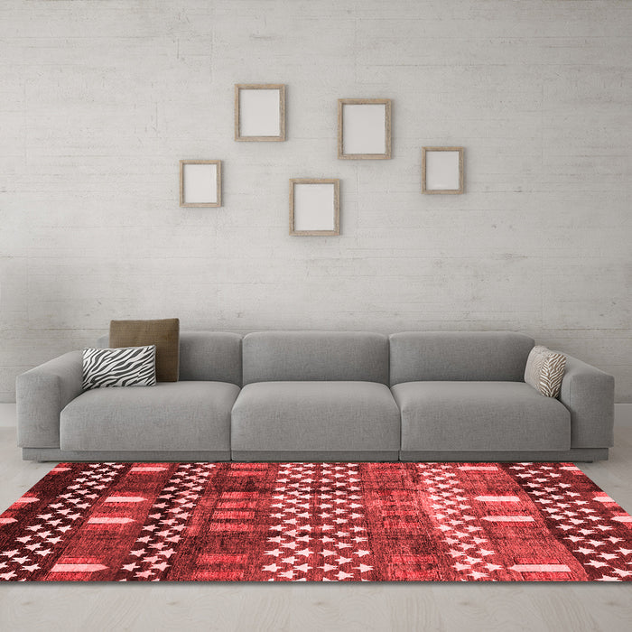 Modern Red Washable Rugs