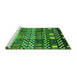 Sideview of Machine Washable Abstract Green Modern Area Rugs, wshabs3300grn