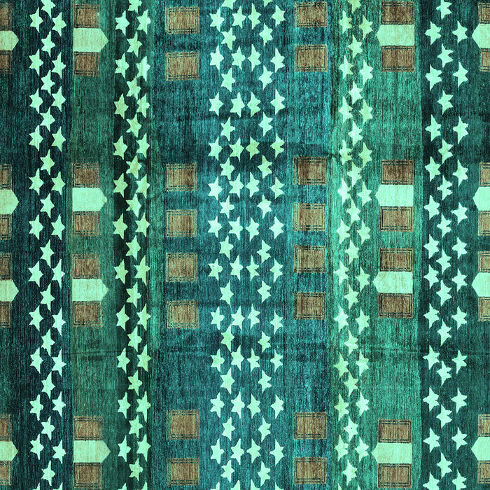 Square Abstract Turquoise Modern Rug, abs3300turq