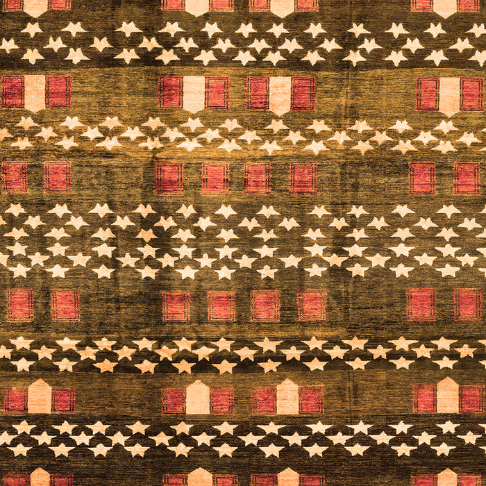 Square Abstract Orange Modern Rug, abs3300org