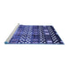 Sideview of Machine Washable Abstract Blue Modern Rug, wshabs3300blu