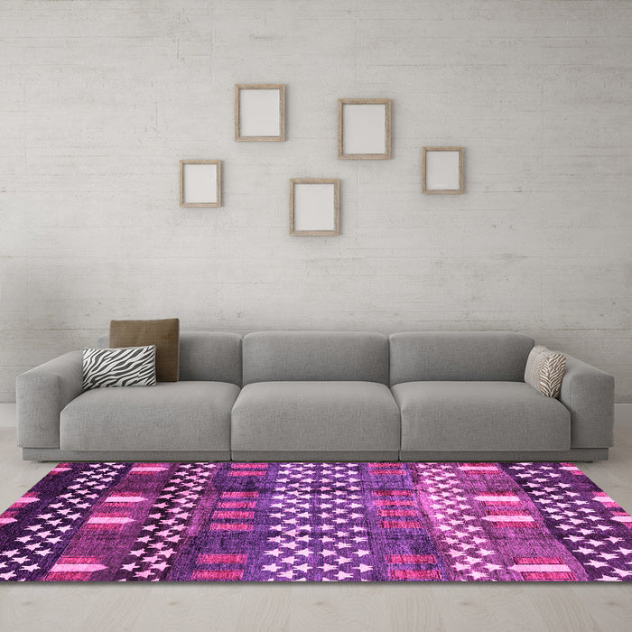 Machine Washable Abstract Pink Modern Rug in a Living Room, wshabs3300pnk