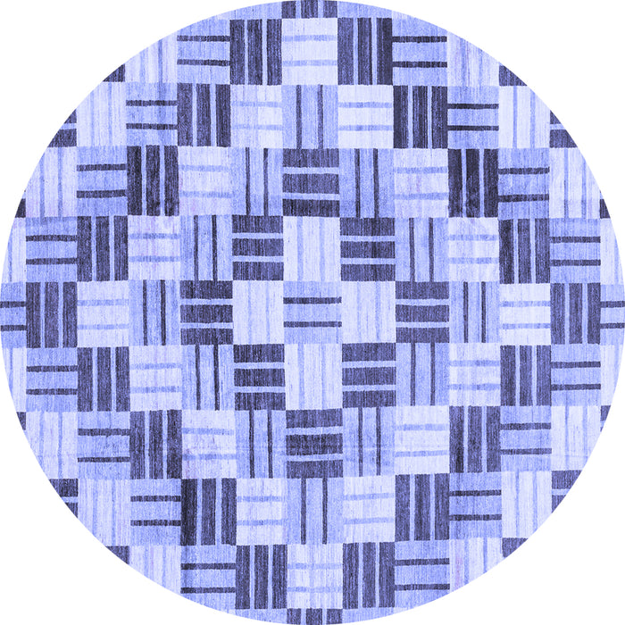 Round Checkered Blue Modern Rug, abs3301blu