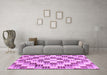 Machine Washable Checkered Purple Modern Area Rugs in a Living Room, wshabs3301pur