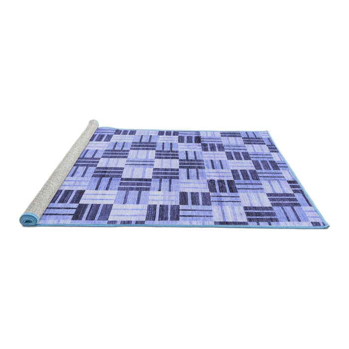 Sideview of Machine Washable Checkered Blue Modern Rug, wshabs3301blu