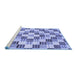 Sideview of Machine Washable Checkered Blue Modern Rug, wshabs3301blu