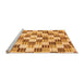 Sideview of Machine Washable Checkered Orange Modern Area Rugs, wshabs3301org