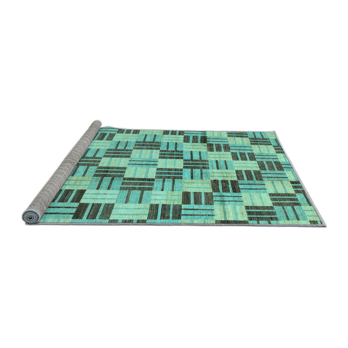 Sideview of Machine Washable Checkered Light Blue Modern Rug, wshabs3301lblu