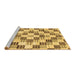 Sideview of Machine Washable Checkered Brown Modern Rug, wshabs3301brn