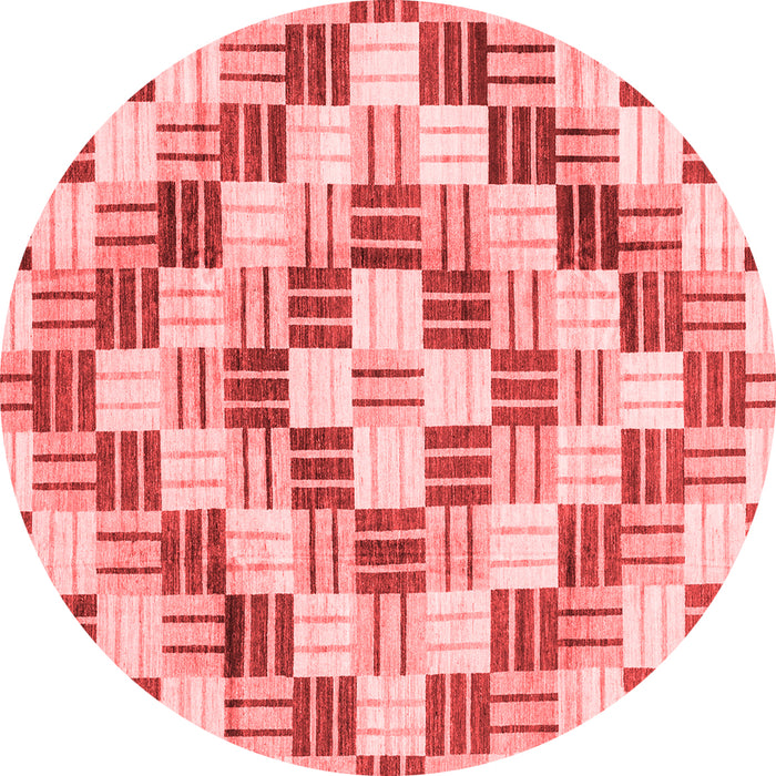 Machine Washable Checkered Red Modern Rug, wshabs3301red