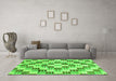 Machine Washable Checkered Green Modern Area Rugs in a Living Room,, wshabs3301grn