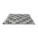 Sideview of Machine Washable Checkered Gray Modern Rug, wshabs3301gry