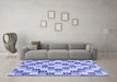 Machine Washable Checkered Blue Modern Rug in a Living Room, wshabs3301blu
