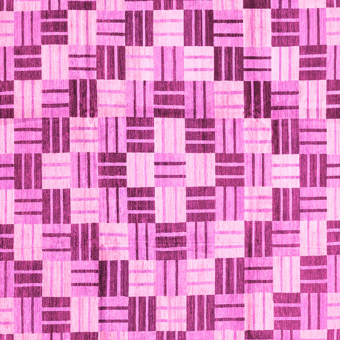 Square Machine Washable Checkered Pink Modern Rug, wshabs3301pnk