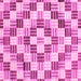 Square Machine Washable Checkered Pink Modern Rug, wshabs3301pnk