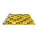 Sideview of Machine Washable Checkered Yellow Modern Rug, wshabs3301yw