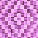 Square Machine Washable Checkered Purple Modern Area Rugs, wshabs3301pur