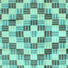 Square Machine Washable Checkered Light Blue Modern Rug, wshabs3301lblu