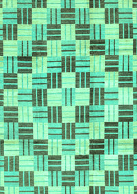 Checkered Turquoise Modern Rug, abs3301turq