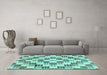 Machine Washable Checkered Light Blue Modern Rug in a Living Room, wshabs3301lblu